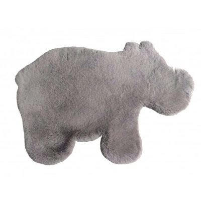 Dětský koberec Animal, tvar hroch, šedý